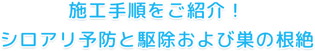 施工手順をご紹介！シロアリ予防と駆除および巣の根絶